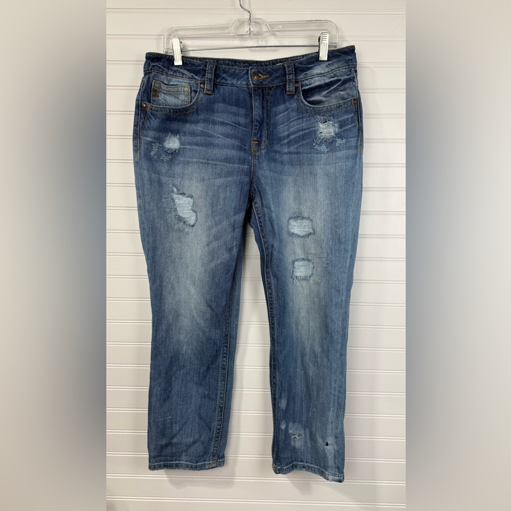Miss Me Blue Distressed Ankle Jeans